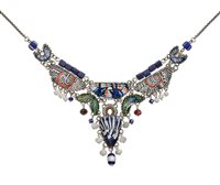 Necklace Ayala Bar Woman Blue Domes in Metal Alloy Cristallo R3648
